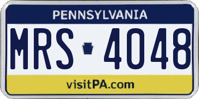 PA license plate MRS4048