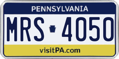PA license plate MRS4050