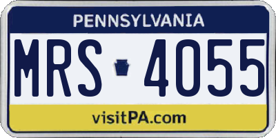 PA license plate MRS4055