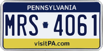 PA license plate MRS4061