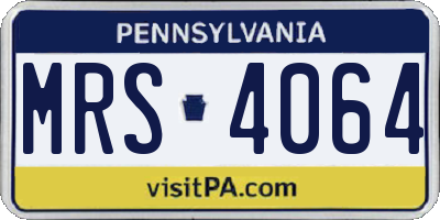 PA license plate MRS4064