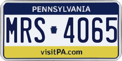 PA license plate MRS4065
