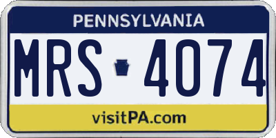 PA license plate MRS4074