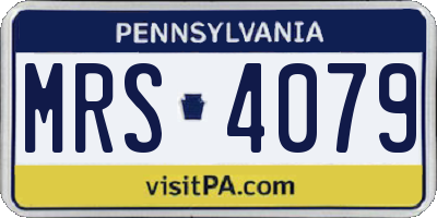 PA license plate MRS4079