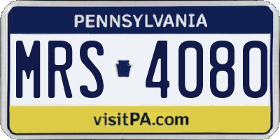 PA license plate MRS4080