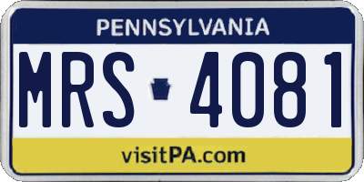 PA license plate MRS4081