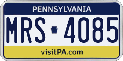 PA license plate MRS4085