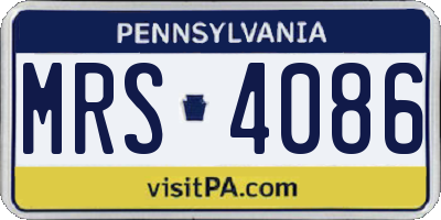 PA license plate MRS4086