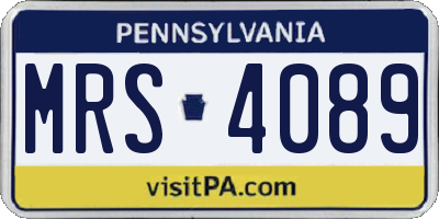 PA license plate MRS4089