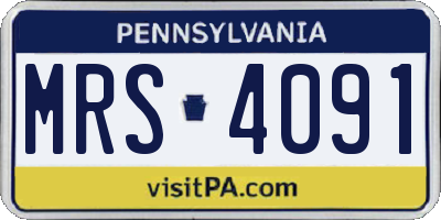 PA license plate MRS4091