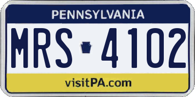 PA license plate MRS4102