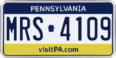 PA license plate MRS4109