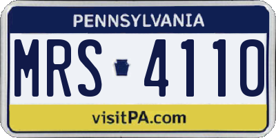 PA license plate MRS4110