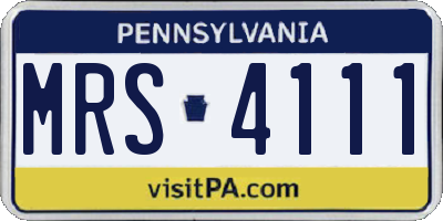 PA license plate MRS4111