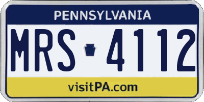 PA license plate MRS4112