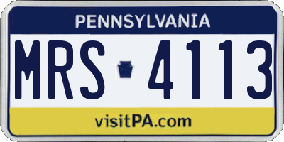 PA license plate MRS4113