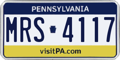 PA license plate MRS4117