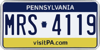 PA license plate MRS4119