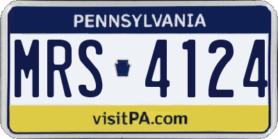 PA license plate MRS4124