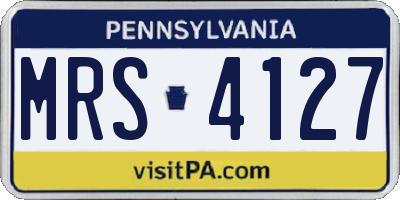 PA license plate MRS4127