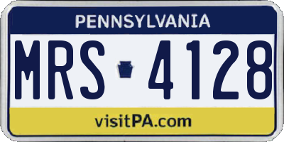 PA license plate MRS4128