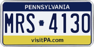 PA license plate MRS4130
