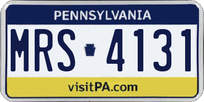 PA license plate MRS4131