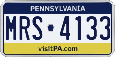 PA license plate MRS4133