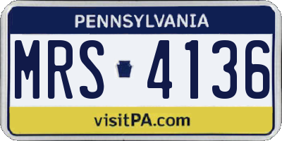 PA license plate MRS4136
