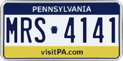 PA license plate MRS4141