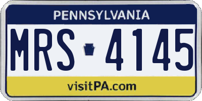 PA license plate MRS4145