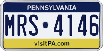 PA license plate MRS4146