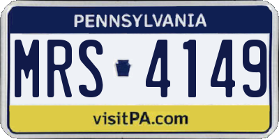 PA license plate MRS4149