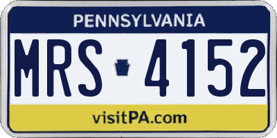 PA license plate MRS4152