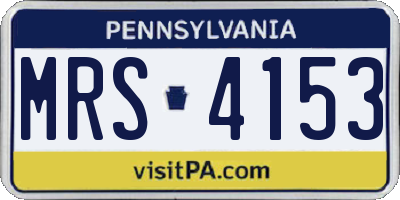 PA license plate MRS4153