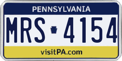 PA license plate MRS4154