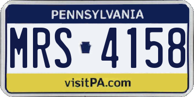 PA license plate MRS4158