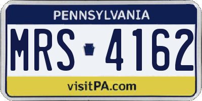 PA license plate MRS4162