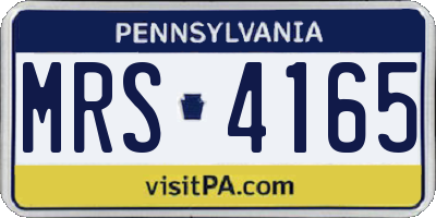 PA license plate MRS4165