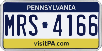 PA license plate MRS4166