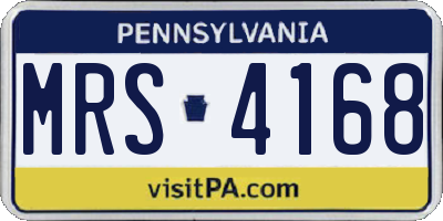PA license plate MRS4168