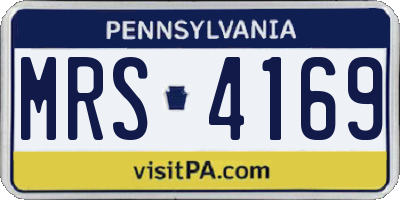 PA license plate MRS4169