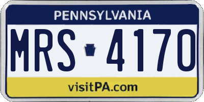 PA license plate MRS4170
