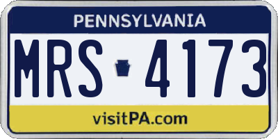 PA license plate MRS4173