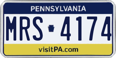 PA license plate MRS4174