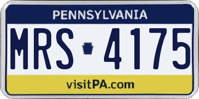 PA license plate MRS4175