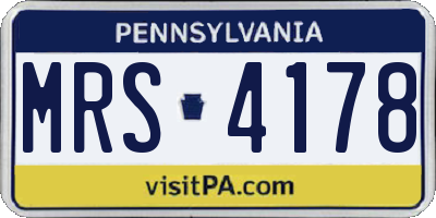 PA license plate MRS4178