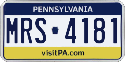 PA license plate MRS4181