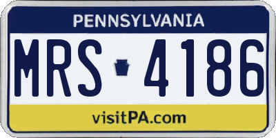 PA license plate MRS4186