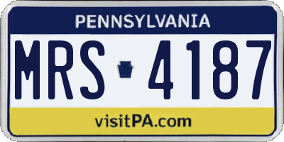 PA license plate MRS4187
